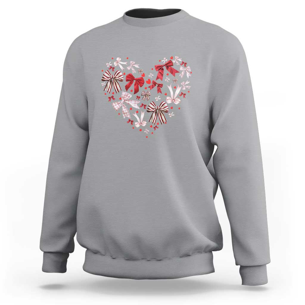 Coquette Valentine's Day Heart Bow Sweatshirt