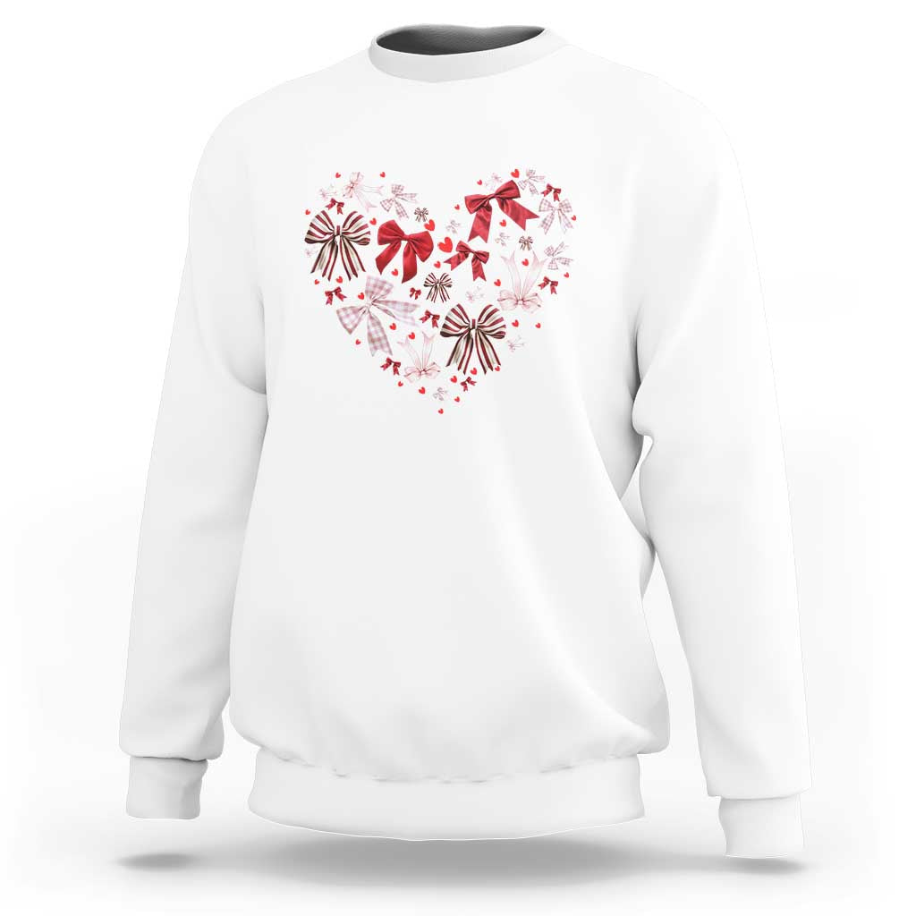 Coquette Valentine's Day Heart Bow Sweatshirt