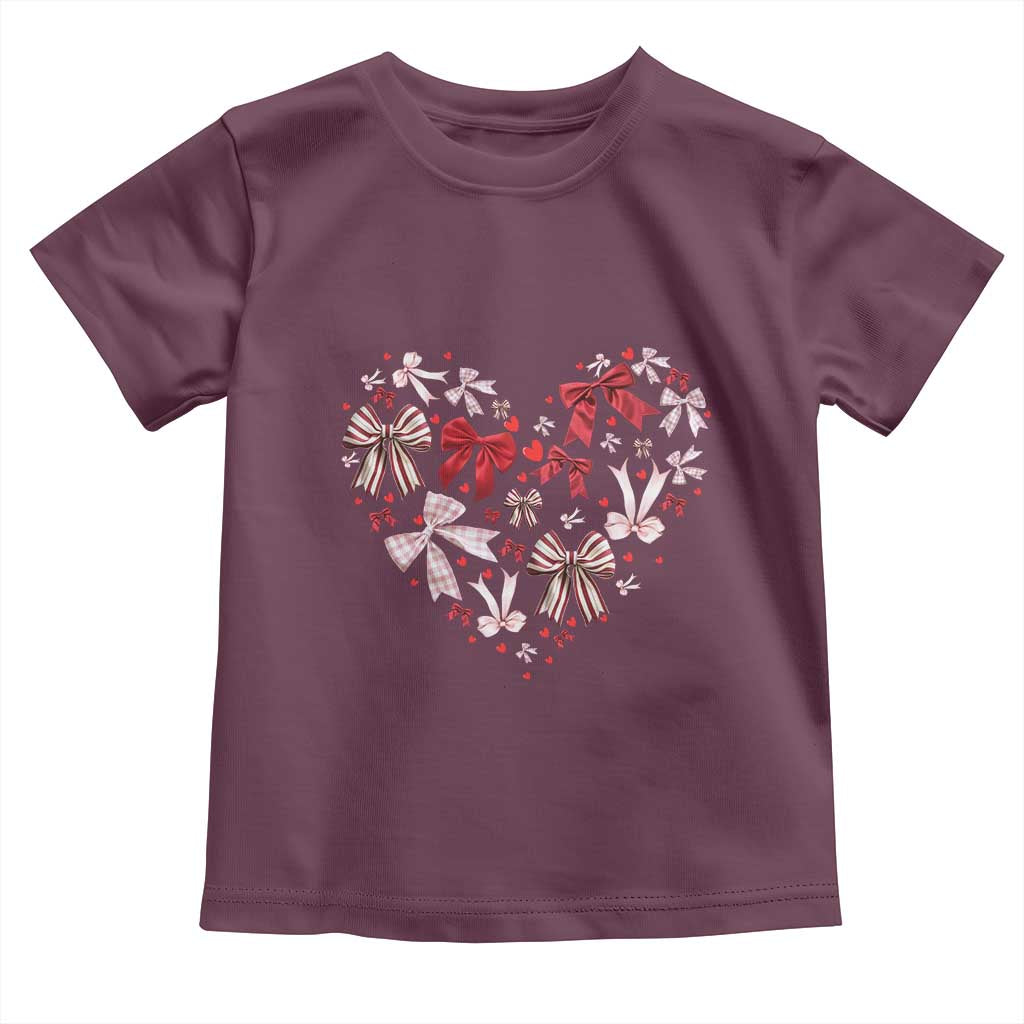 Coquette Valentine's Day Heart Bow Toddler T Shirt