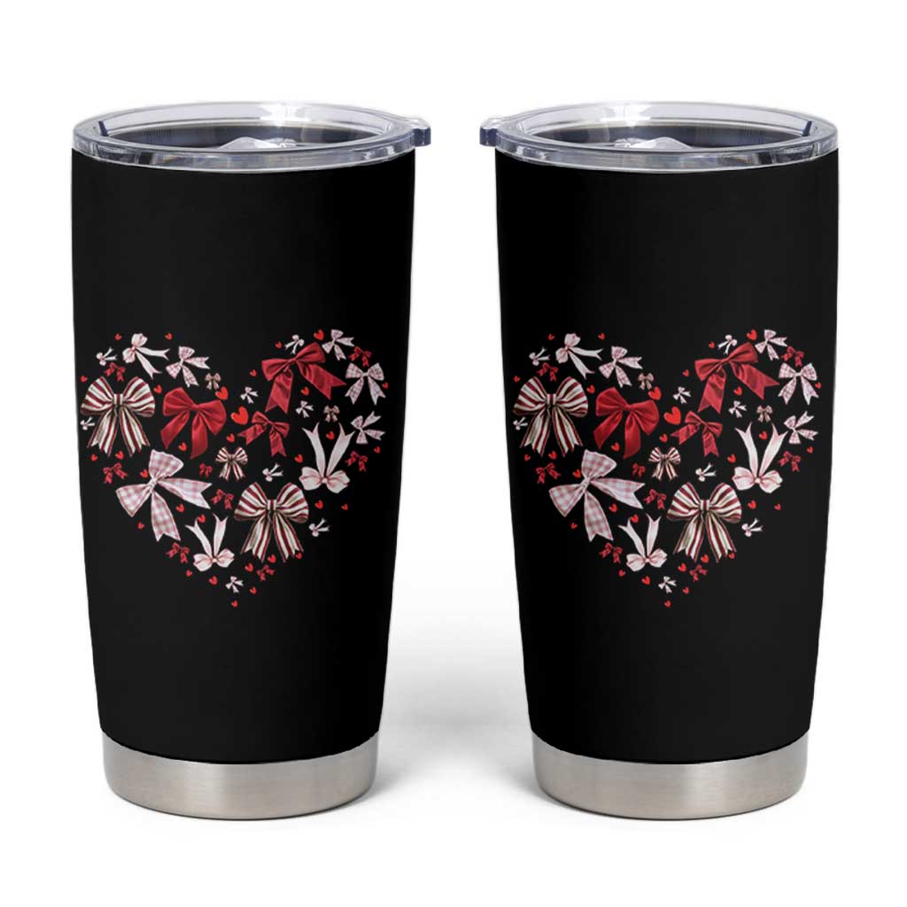 Coquette Valentine's Day Heart Bow Tumbler Cup