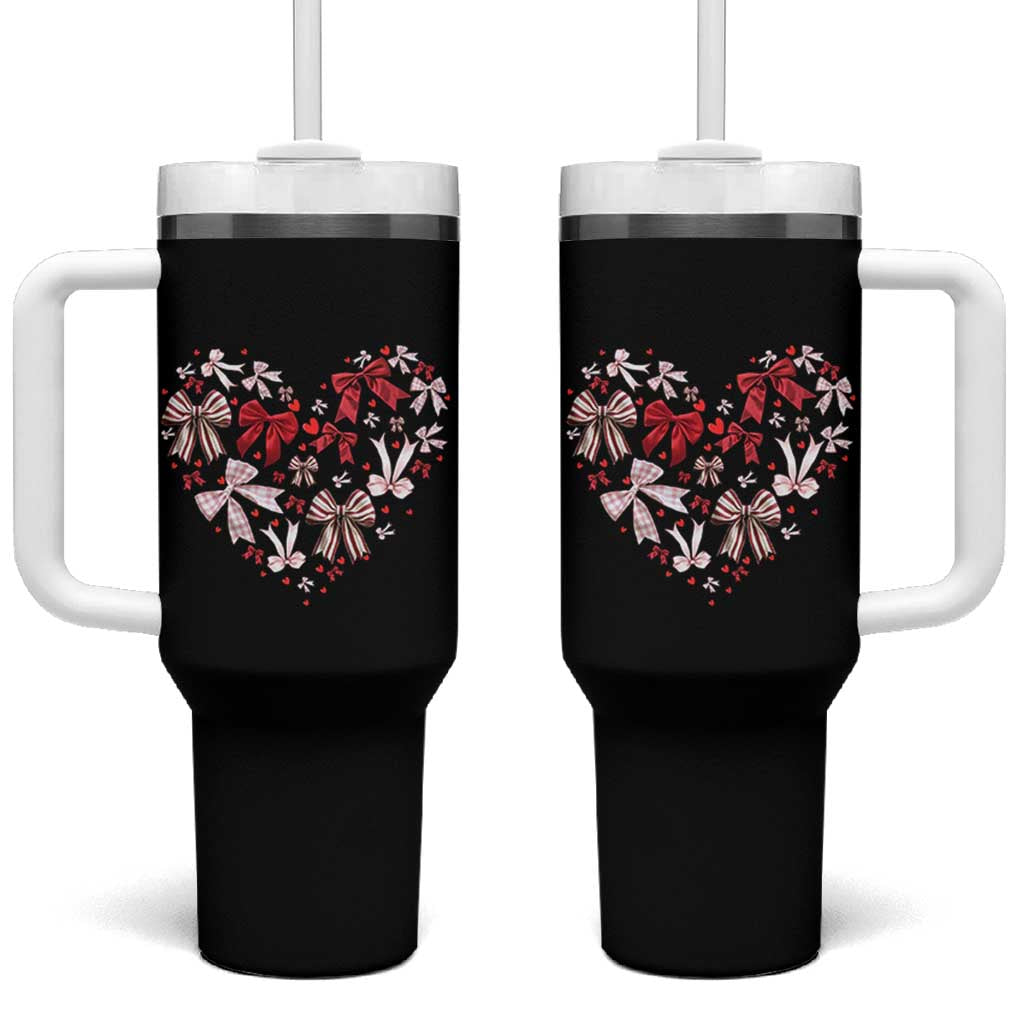 Coquette Valentine's Day Heart Bow Tumbler With Handle