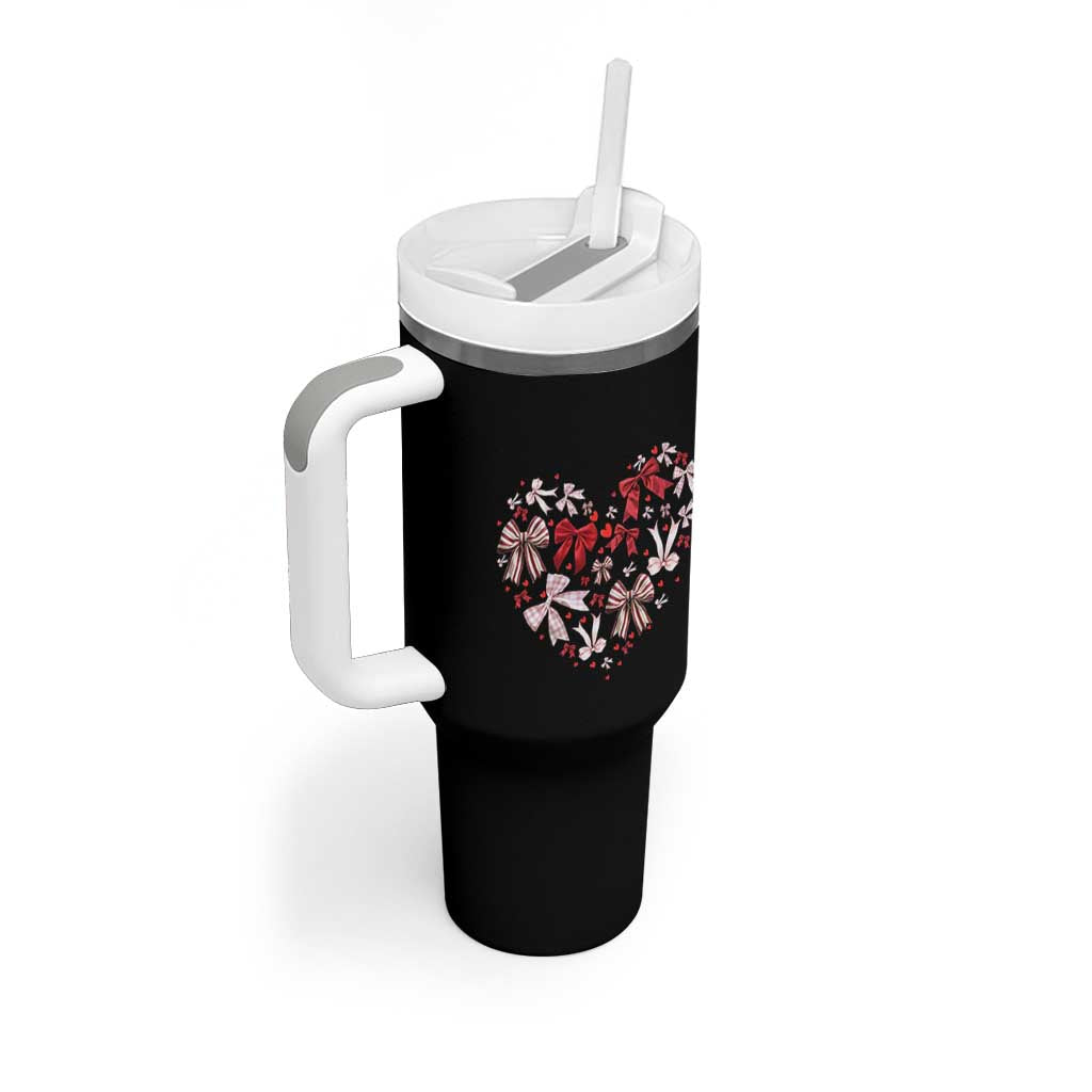 Coquette Valentine's Day Heart Bow Tumbler With Handle