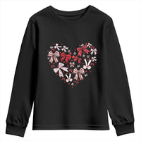 Coquette Valentine's Day Heart Bow Youth Sweatshirt
