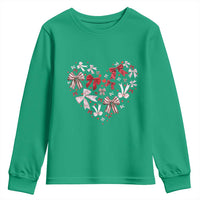 Coquette Valentine's Day Heart Bow Youth Sweatshirt