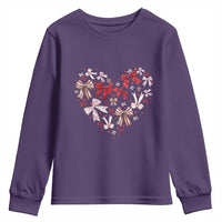 Coquette Valentine's Day Heart Bow Youth Sweatshirt