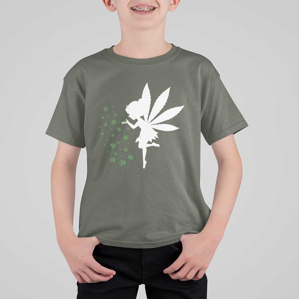 Marijuana T Shirt For Kid Weed Fairy Fantasy Leaf Stoner Pot Smoker Cannabis - Wonder Print Shop