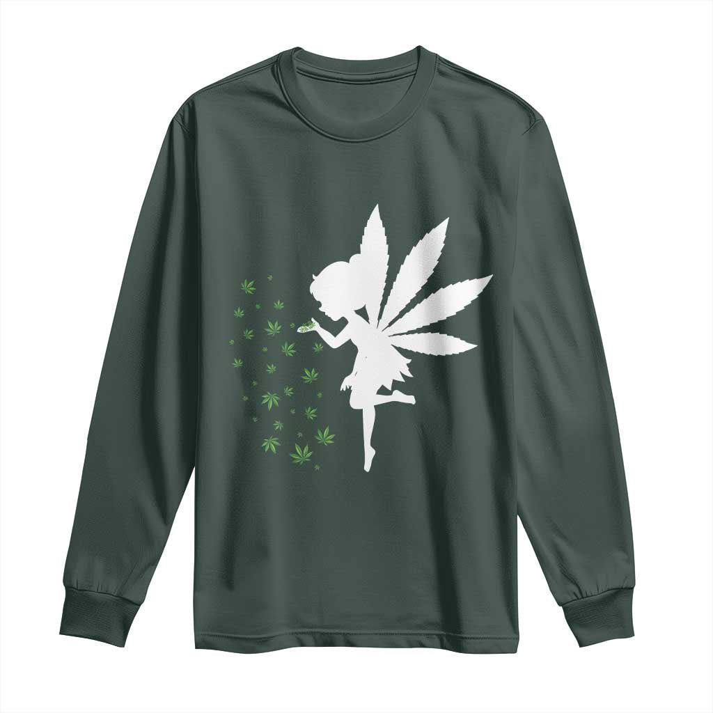 Marijuana Long Sleeve Shirt Weed Fairy Fantasy Leaf Stoner Pot Smoker Cannabis