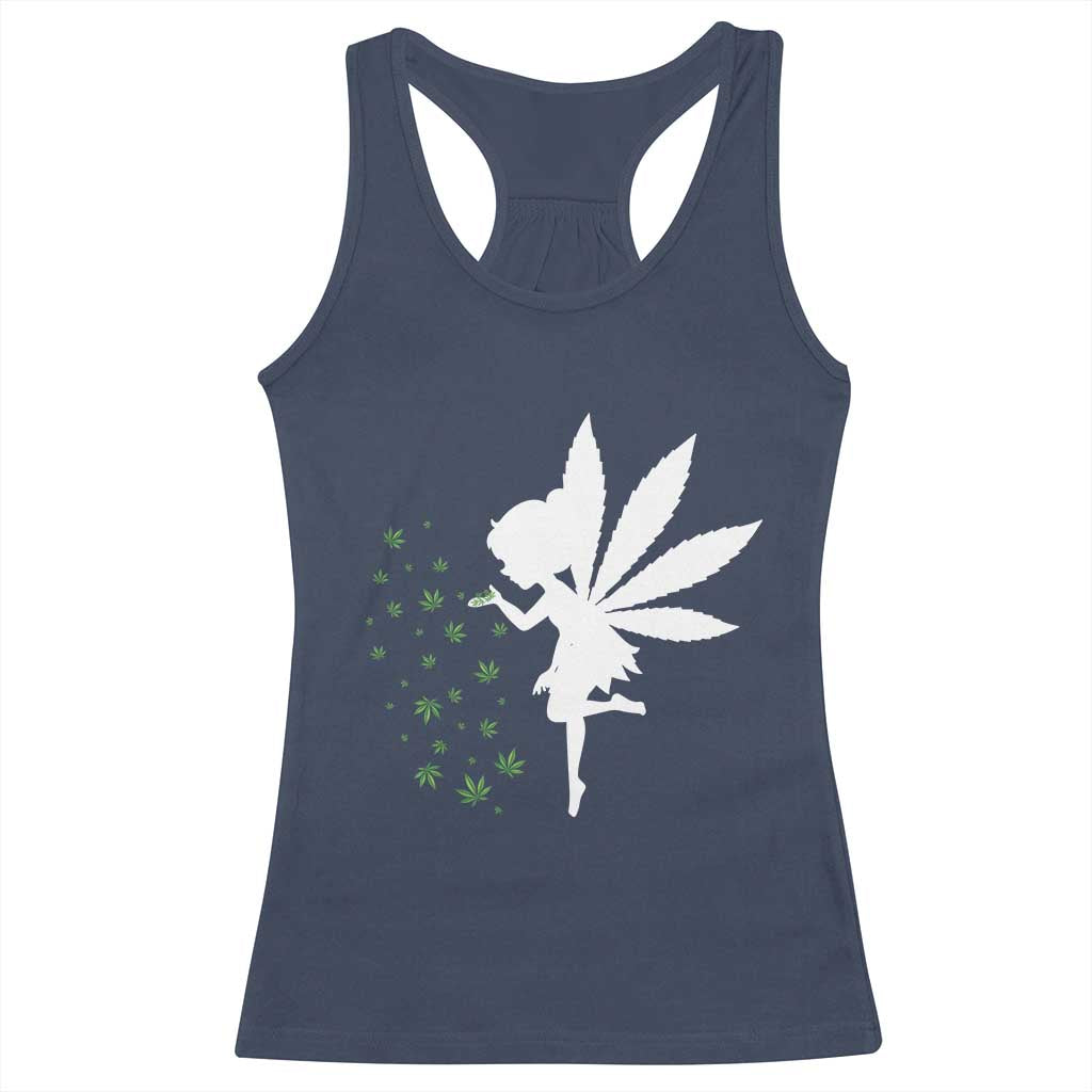 Marijuana Racerback Tank Top Weed Fairy Fantasy Leaf Stoner Pot Smoker Cannabis