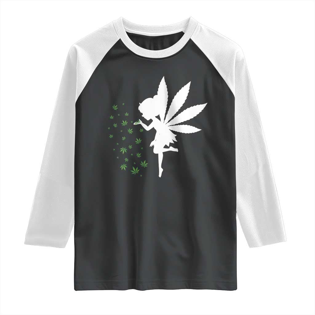 Marijuana Raglan Shirt Weed Fairy Fantasy Leaf Stoner Pot Smoker Cannabis