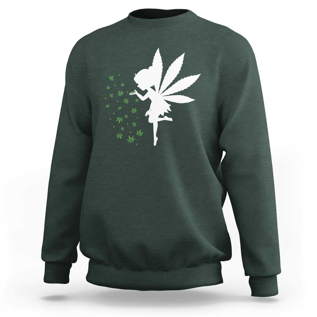 Marijuana Sweatshirt Weed Fairy Fantasy Leaf Stoner Pot Smoker Cannabis - Wonder Print Shop