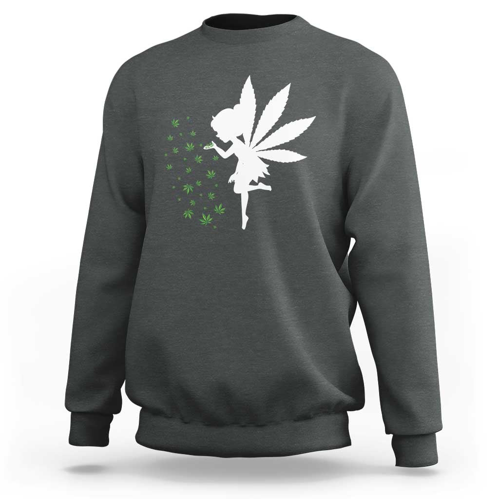 Marijuana Sweatshirt Weed Fairy Fantasy Leaf Stoner Pot Smoker Cannabis - Wonder Print Shop