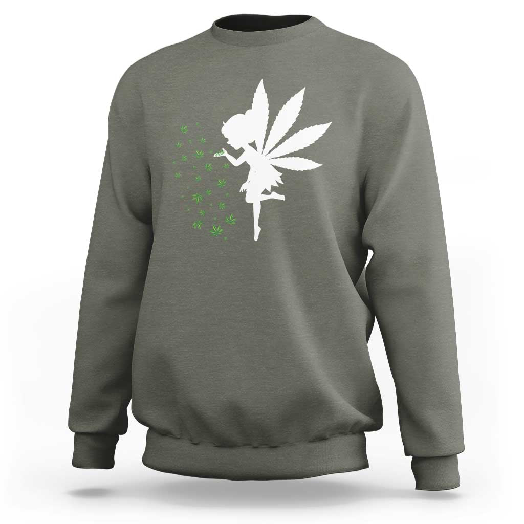 Marijuana Sweatshirt Weed Fairy Fantasy Leaf Stoner Pot Smoker Cannabis - Wonder Print Shop