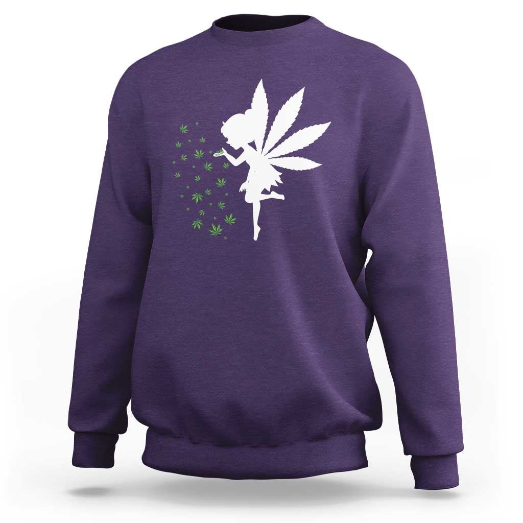 Marijuana Sweatshirt Weed Fairy Fantasy Leaf Stoner Pot Smoker Cannabis - Wonder Print Shop