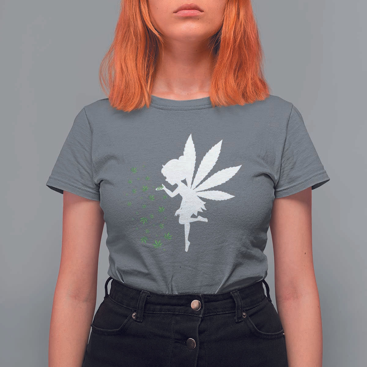 Marijuana T Shirt For Women Weed Fairy Fantasy Leaf Stoner Pot Smoker Cannabis - Wonder Print Shop