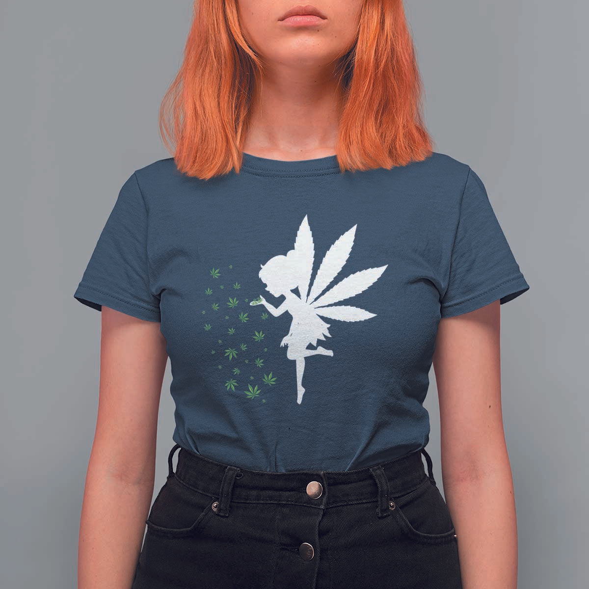 Marijuana T Shirt For Women Weed Fairy Fantasy Leaf Stoner Pot Smoker Cannabis - Wonder Print Shop