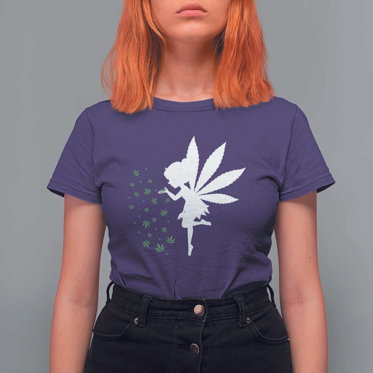 Marijuana T Shirt For Women Weed Fairy Fantasy Leaf Stoner Pot Smoker Cannabis - Wonder Print Shop