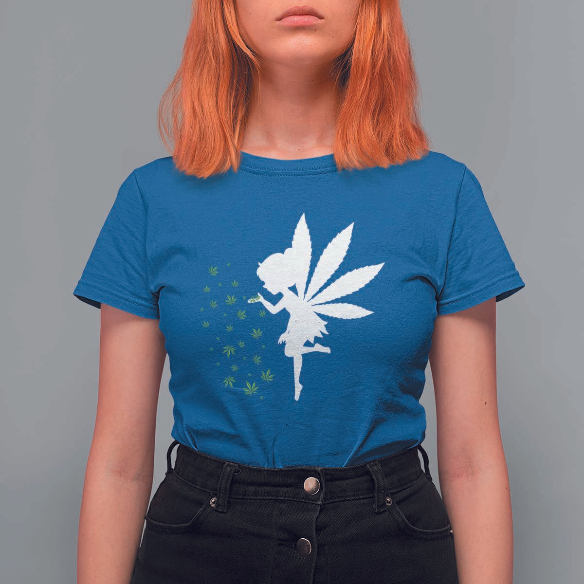 Marijuana T Shirt For Women Weed Fairy Fantasy Leaf Stoner Pot Smoker Cannabis - Wonder Print Shop