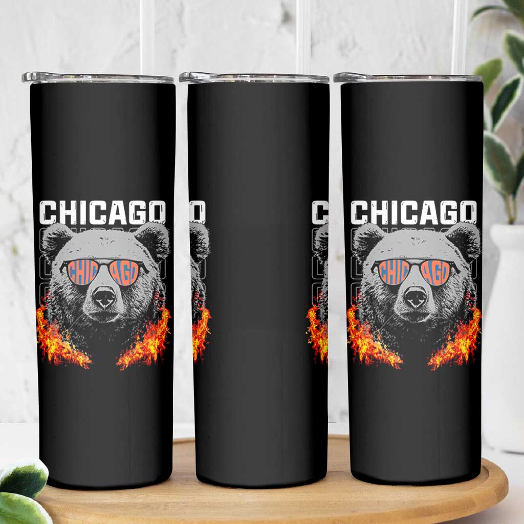 Bears Mascot Skinny Tumbler Vintage Retro Chicago - Wonder Print Shop