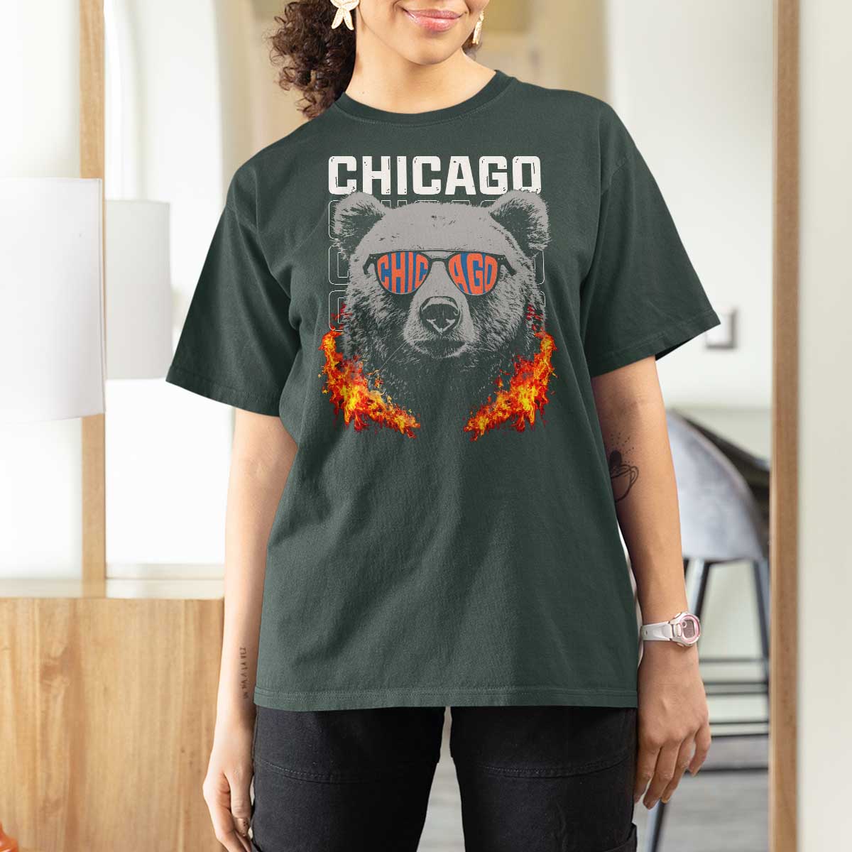 Bears Mascot T Shirt For Women Vintage Retro Chicago - Wonder Print Shop