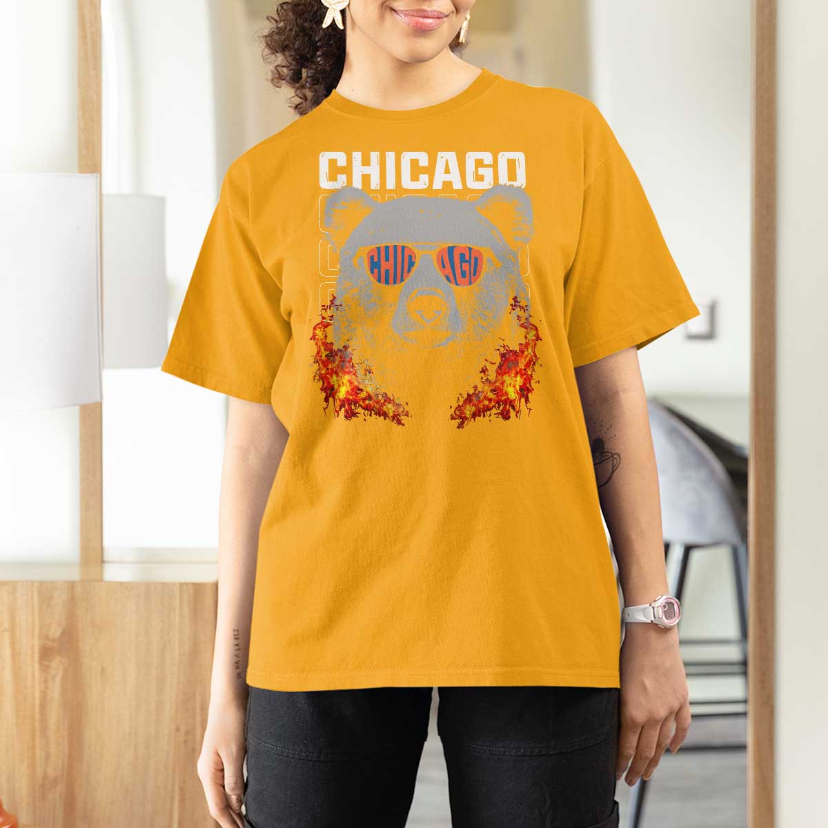 Bears Mascot T Shirt For Women Vintage Retro Chicago - Wonder Print Shop