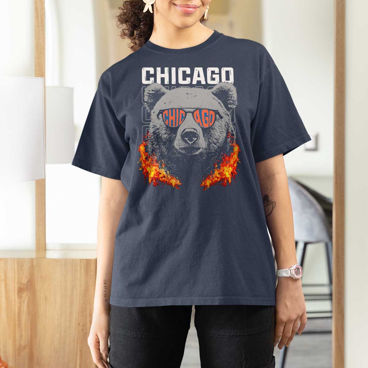 Bears Mascot T Shirt For Women Vintage Retro Chicago - Wonder Print Shop