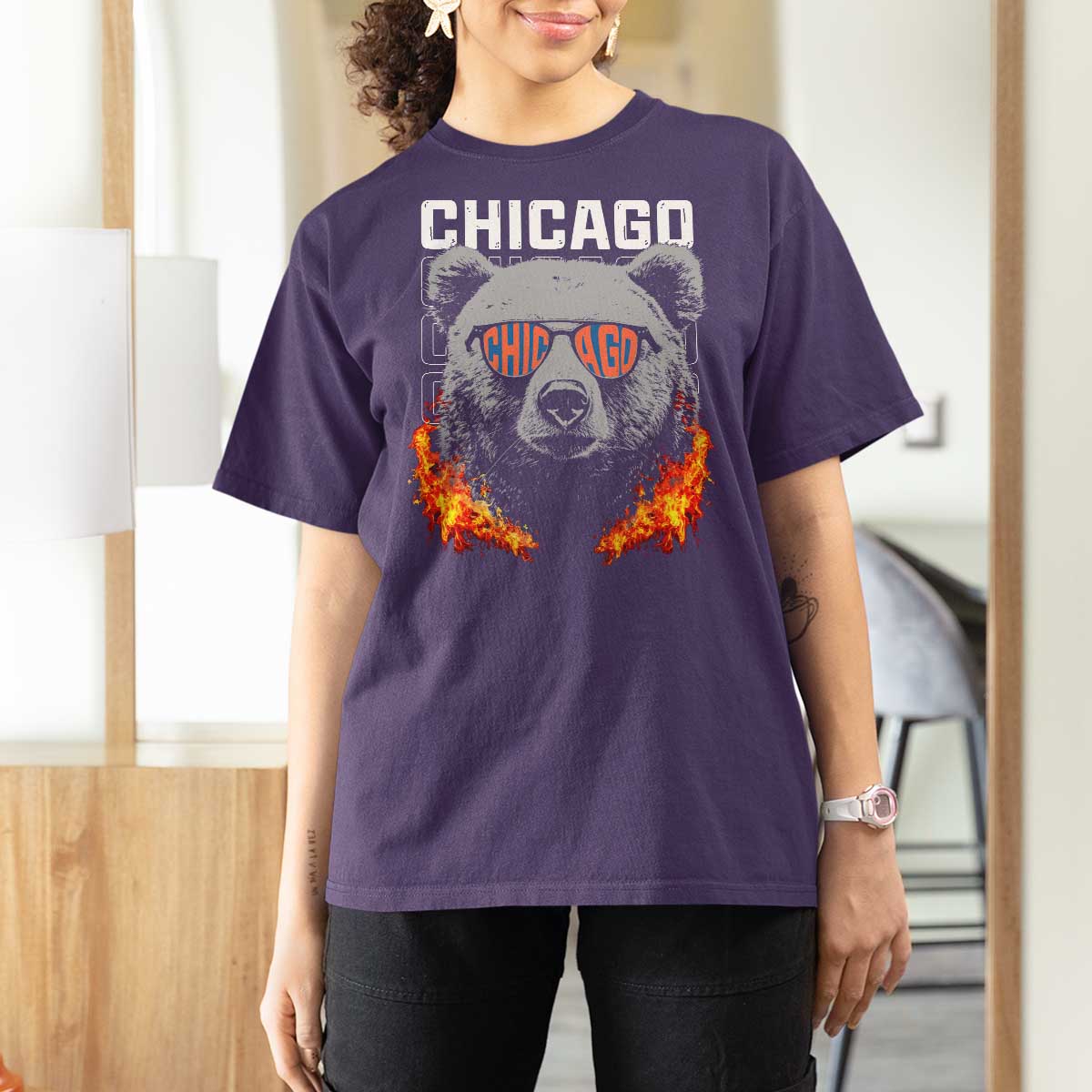 Bears Mascot T Shirt For Women Vintage Retro Chicago - Wonder Print Shop