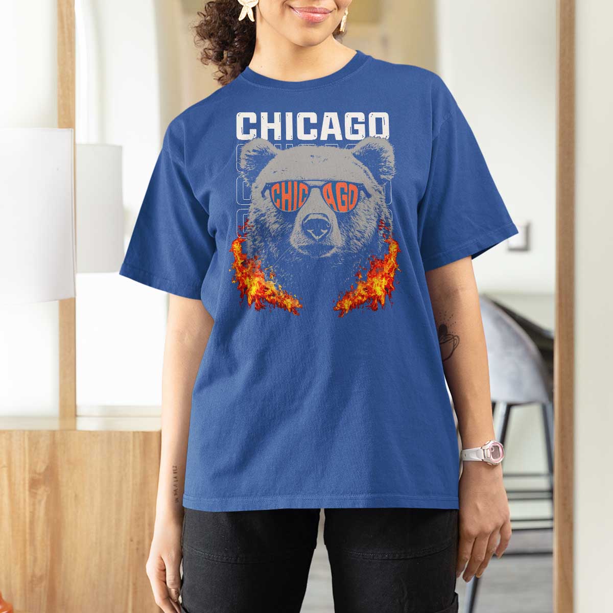 Bears Mascot T Shirt For Women Vintage Retro Chicago - Wonder Print Shop