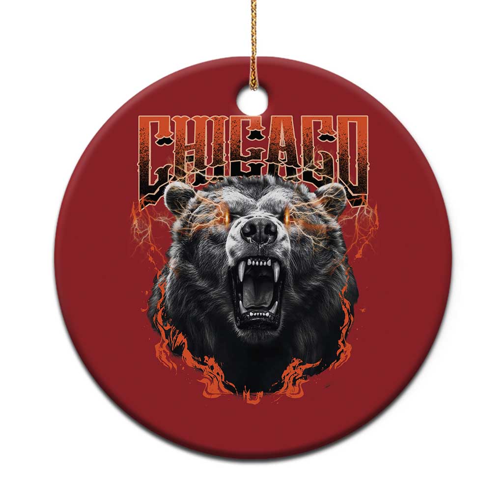 Vintage Chicago Christmas Ornament Retro Graphic Wild Bear Streetwear Bootleg - Wonder Print Shop