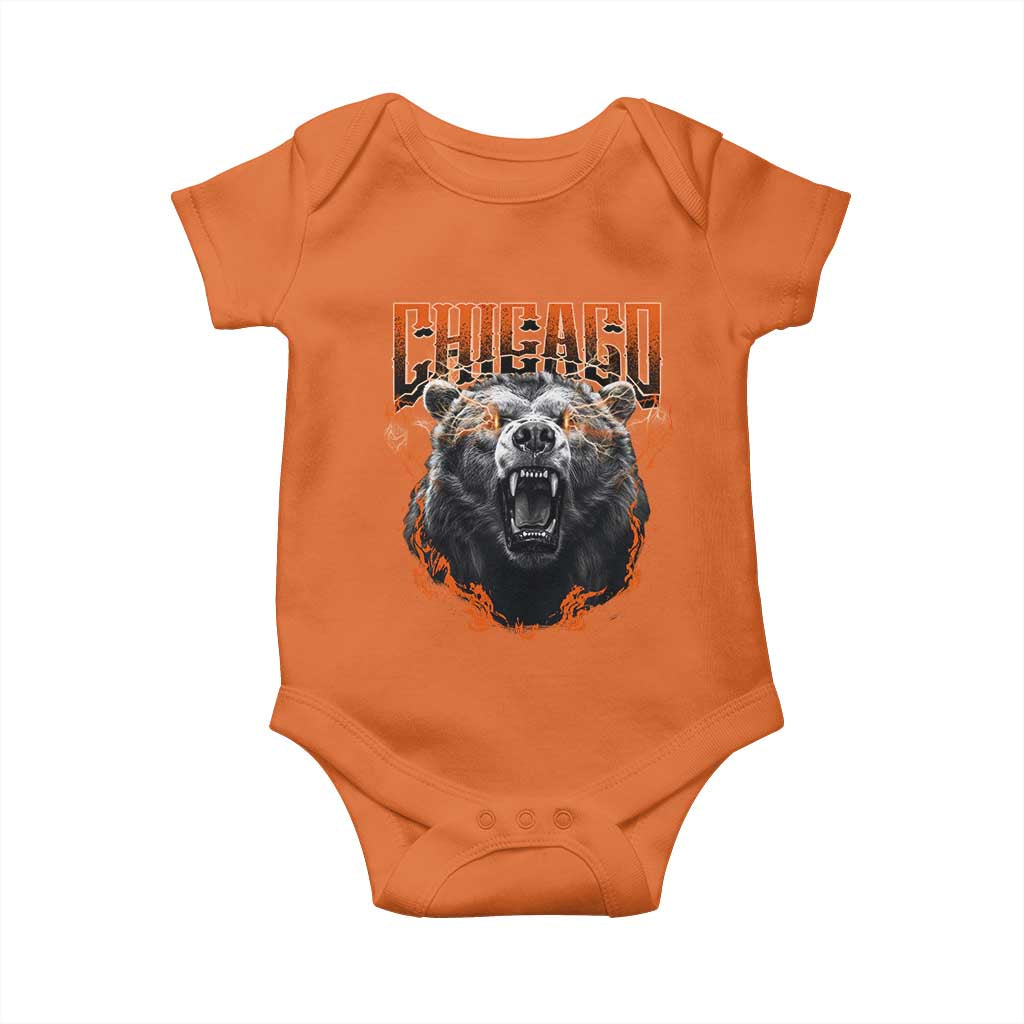 Vintage Chicago Baby Onesie Retro Graphic Wild Bear Streetwear Bootleg - Wonder Print Shop