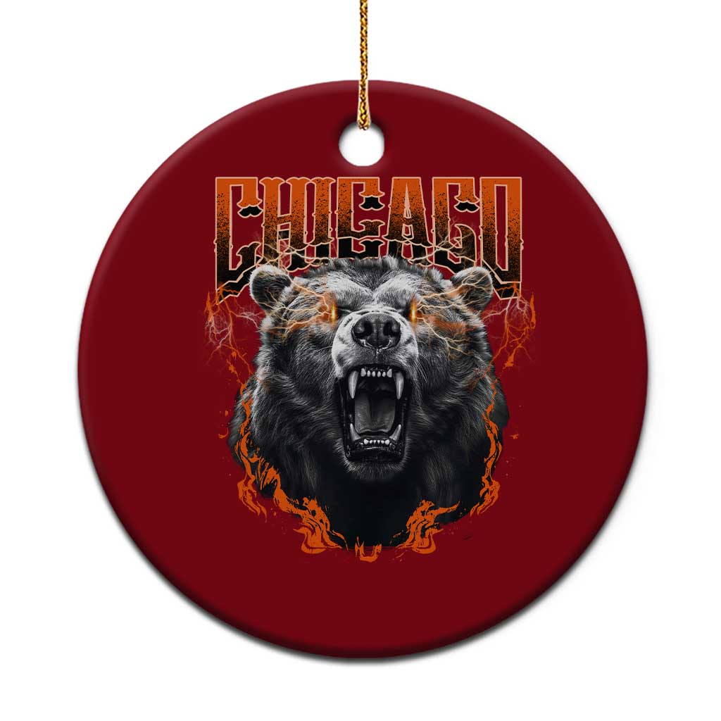 Vintage Chicago Ceramic Ornament Retro Graphic Wild Bear Streetwear Bootleg - Wonder Print Shop