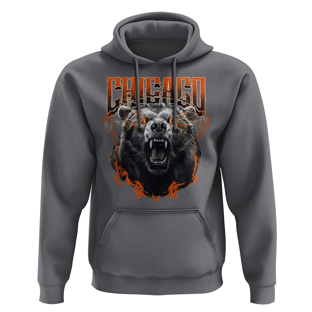 Vintage Chicago Hoodie Retro Graphic Wild Bear Streetwear Bootleg - Wonder Print Shop