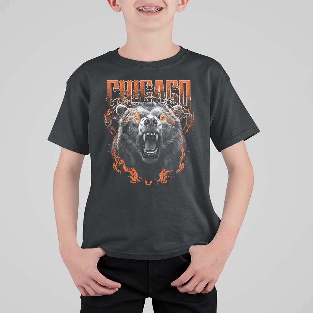 Vintage Chicago T Shirt For Kid Retro Graphic Wild Bear Streetwear Bootleg - Wonder Print Shop