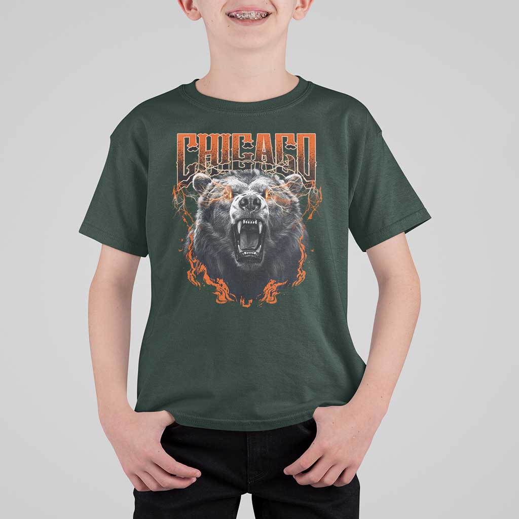 Vintage Chicago T Shirt For Kid Retro Graphic Wild Bear Streetwear Bootleg - Wonder Print Shop