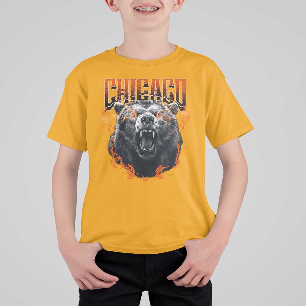 Vintage Chicago T Shirt For Kid Retro Graphic Wild Bear Streetwear Bootleg - Wonder Print Shop