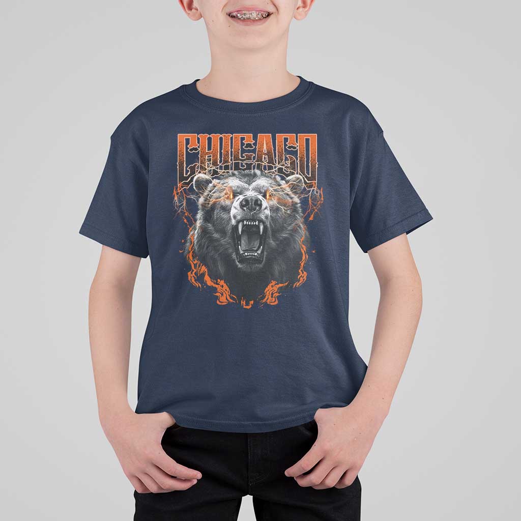 Vintage Chicago T Shirt For Kid Retro Graphic Wild Bear Streetwear Bootleg - Wonder Print Shop