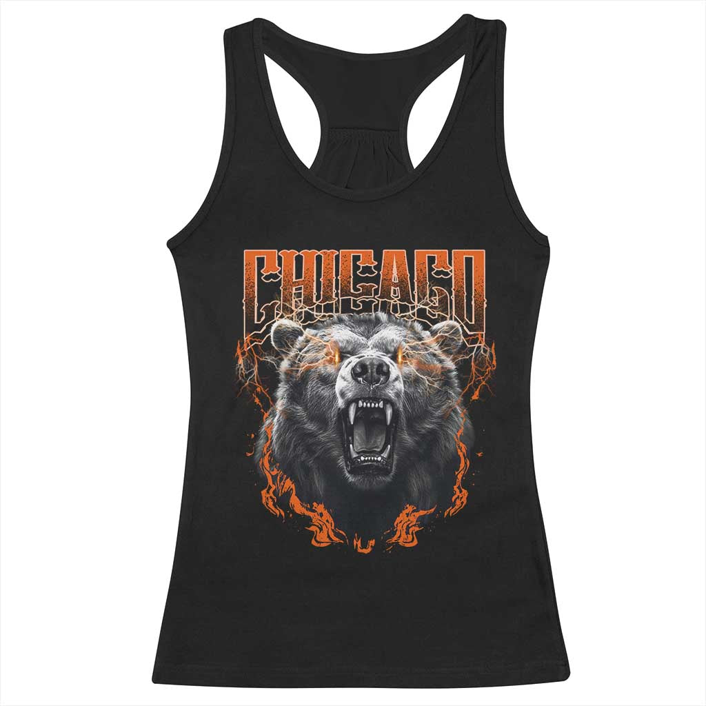 Vintage Chicago Racerback Tank Top Retro Graphic Wild Bear Streetwear Bootleg - Wonder Print Shop