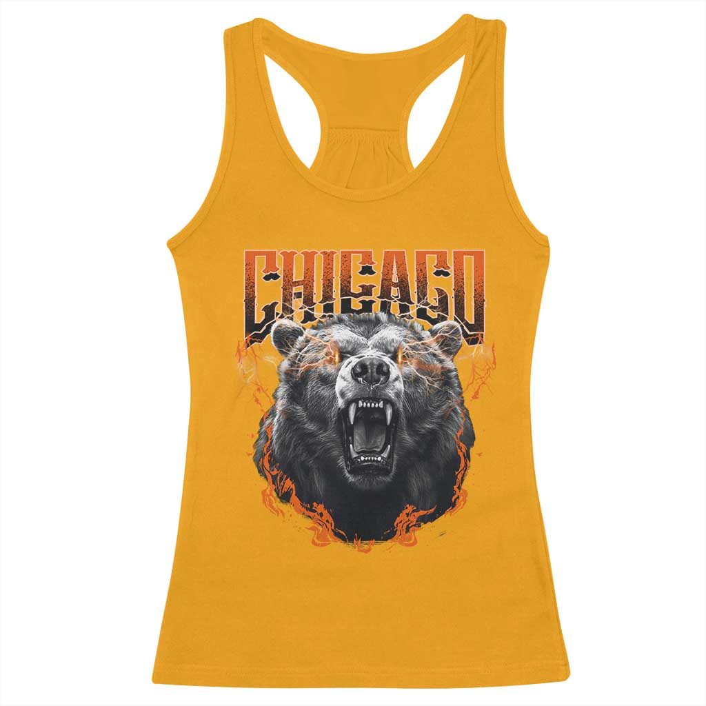 Vintage Chicago Racerback Tank Top Retro Graphic Wild Bear Streetwear Bootleg - Wonder Print Shop