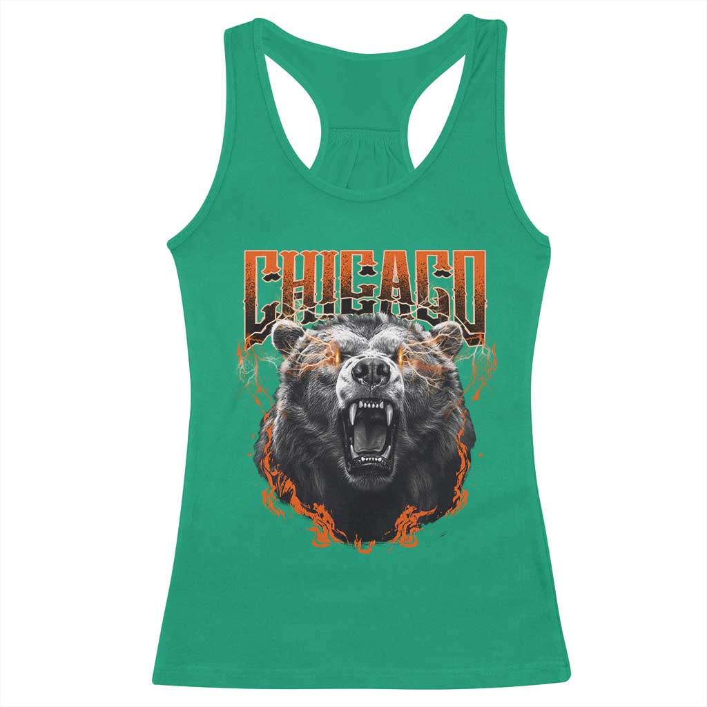 Vintage Chicago Racerback Tank Top Retro Graphic Wild Bear Streetwear Bootleg - Wonder Print Shop