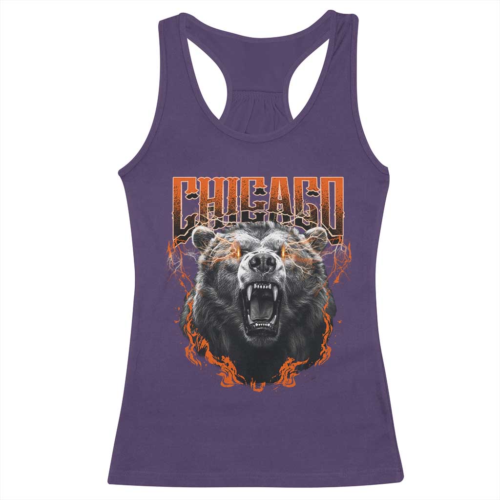 Vintage Chicago Racerback Tank Top Retro Graphic Wild Bear Streetwear Bootleg - Wonder Print Shop