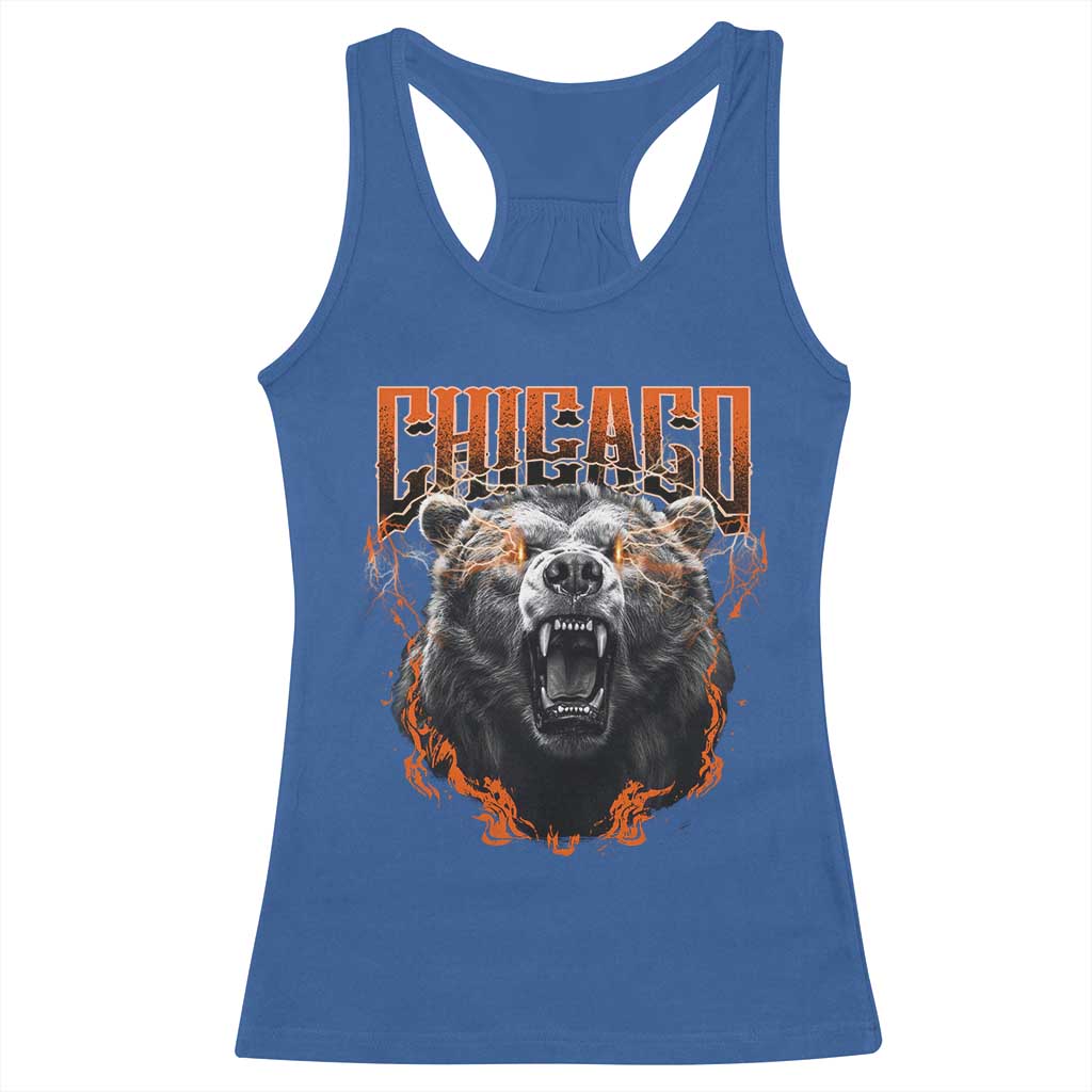 Vintage Chicago Racerback Tank Top Retro Graphic Wild Bear Streetwear Bootleg - Wonder Print Shop