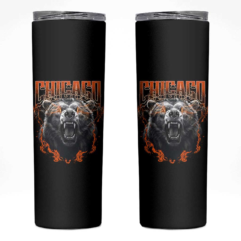Vintage Chicago Skinny Tumbler Retro Graphic Wild Bear Streetwear Bootleg - Wonder Print Shop