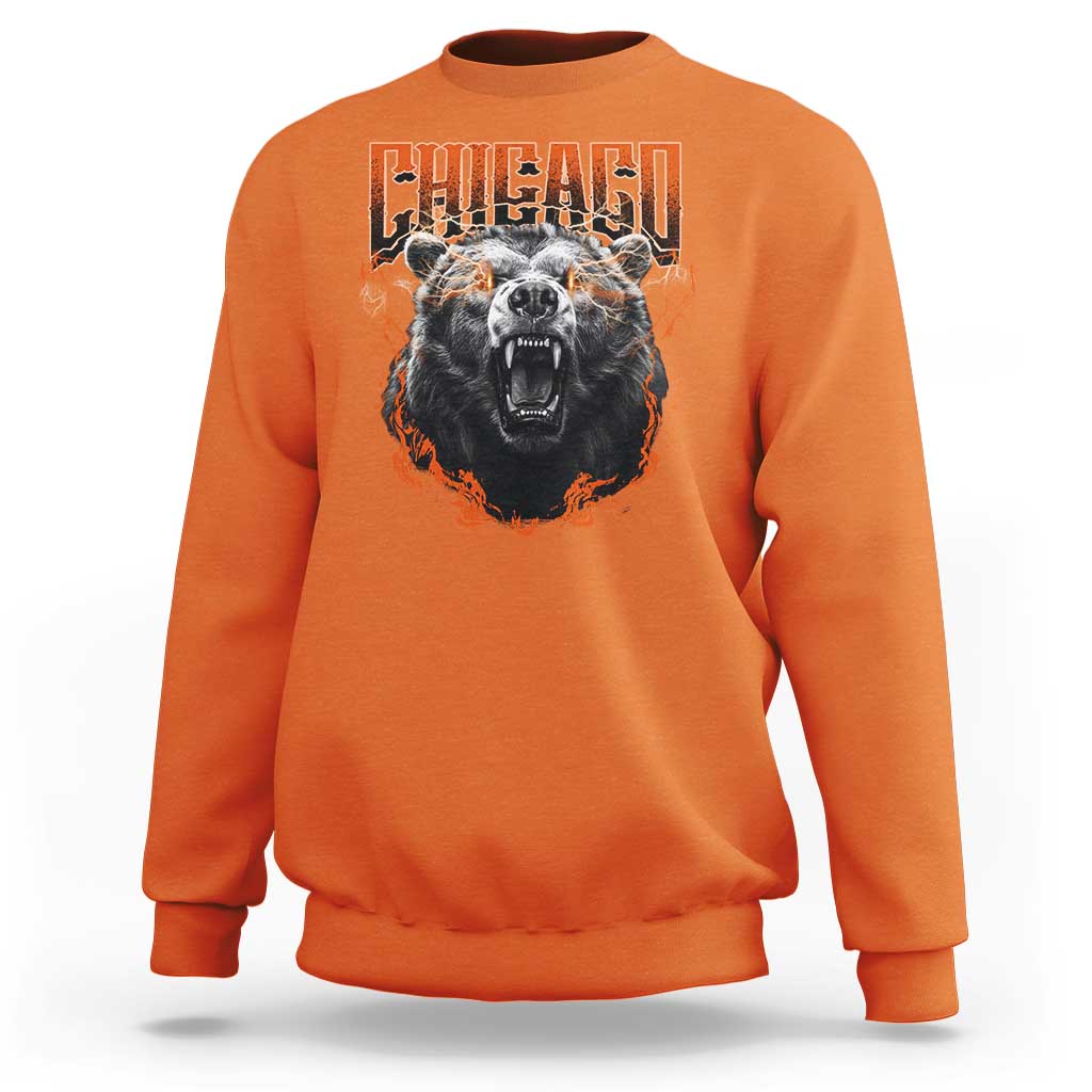 Vintage Chicago Sweatshirt Retro Graphic Wild Bear Streetwear Bootleg - Wonder Print Shop