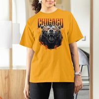 Vintage Chicago T Shirt For Women Retro Graphic Wild Bear Streetwear Bootleg - Wonder Print Shop