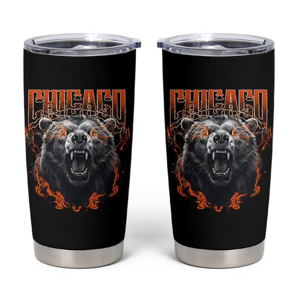 Vintage Chicago Tumbler Cup Retro Graphic Wild Bear Streetwear Bootleg - Wonder Print Shop