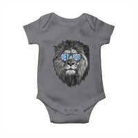 Lion Lovers Baby Onesie Wearing Glasses Retro Vintage Style Detroit Fan