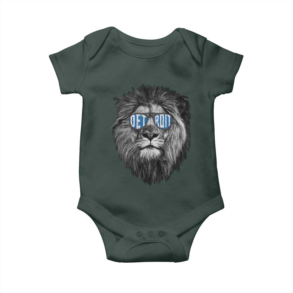 Lion Lovers Baby Onesie Wearing Glasses Retro Vintage Style Detroit Fan