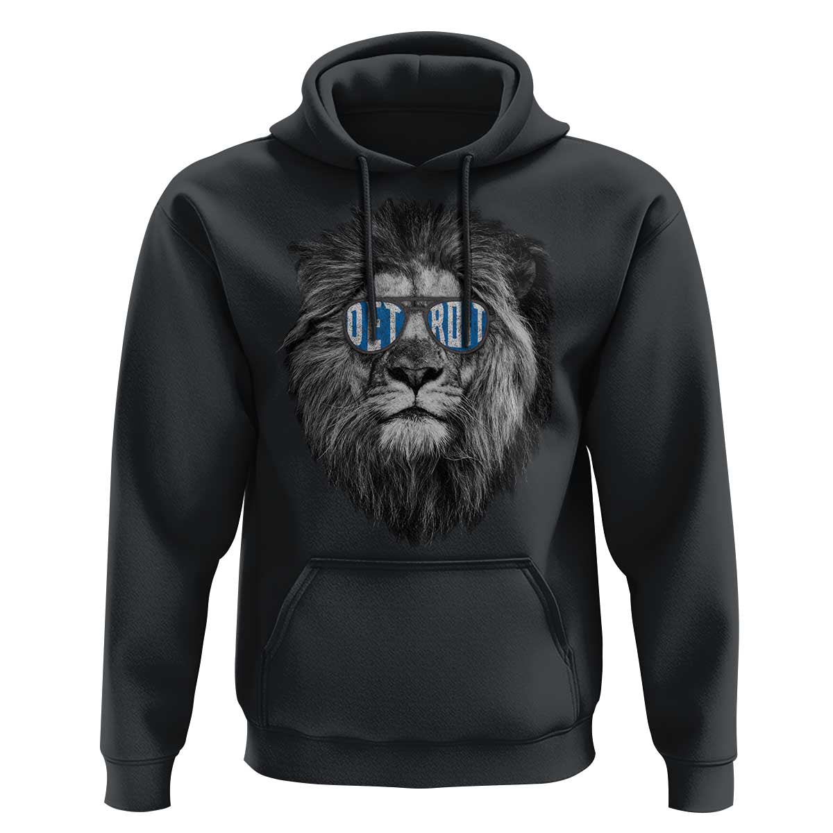 Lion Lovers Hoodie Wearing Glasses Retro Vintage Style Detroit Fan