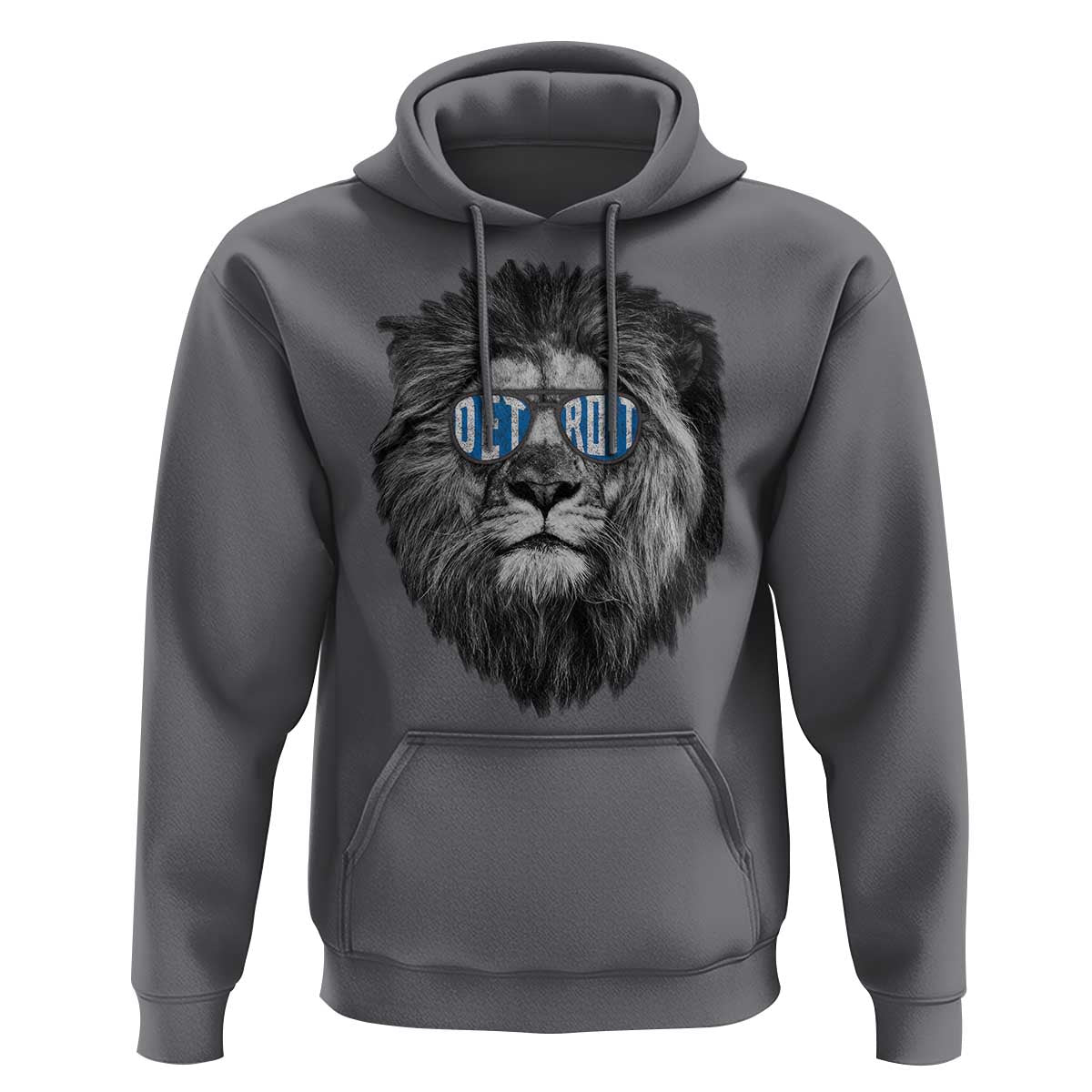 Lion Lovers Hoodie Wearing Glasses Retro Vintage Style Detroit Fan