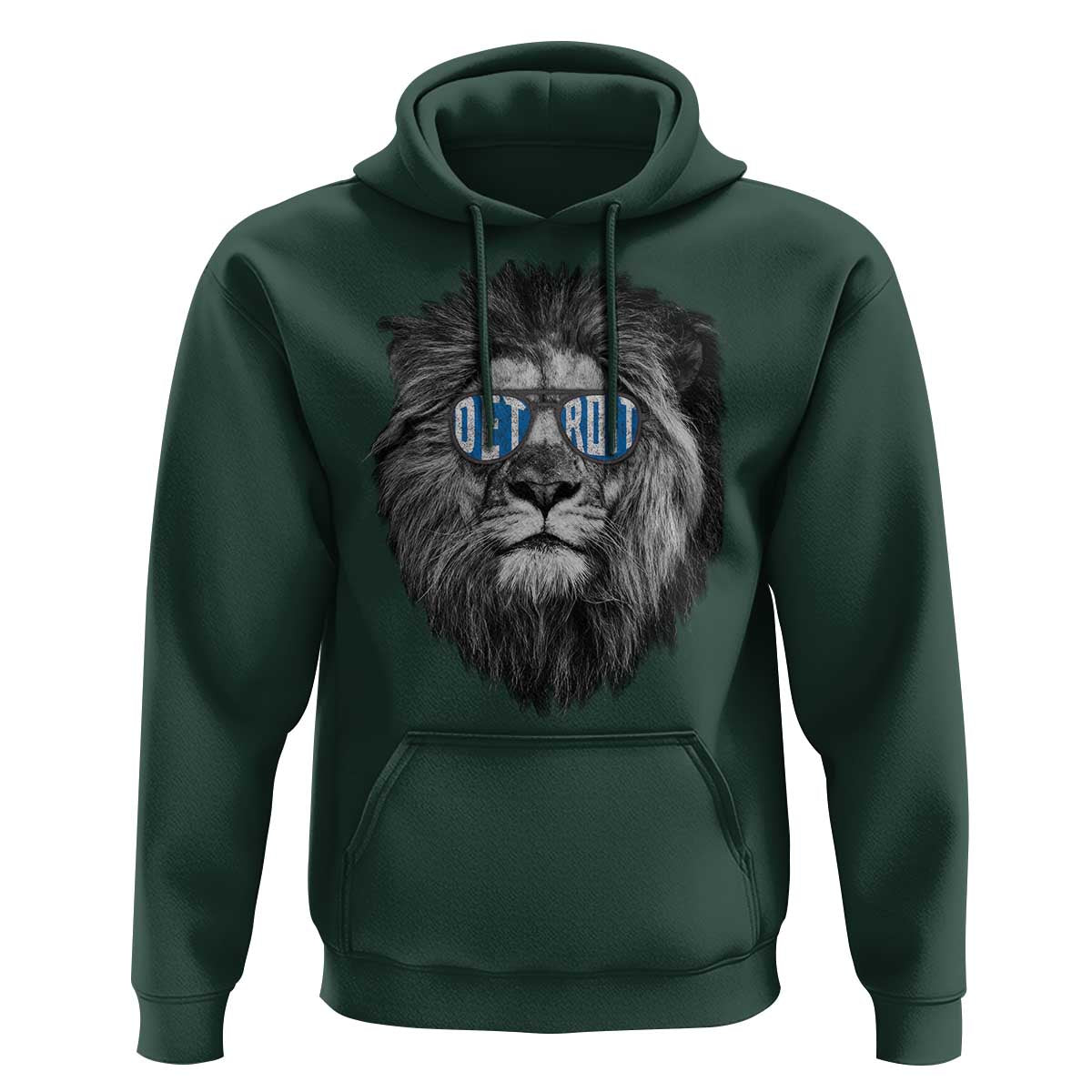 Lion Lovers Hoodie Wearing Glasses Retro Vintage Style Detroit Fan