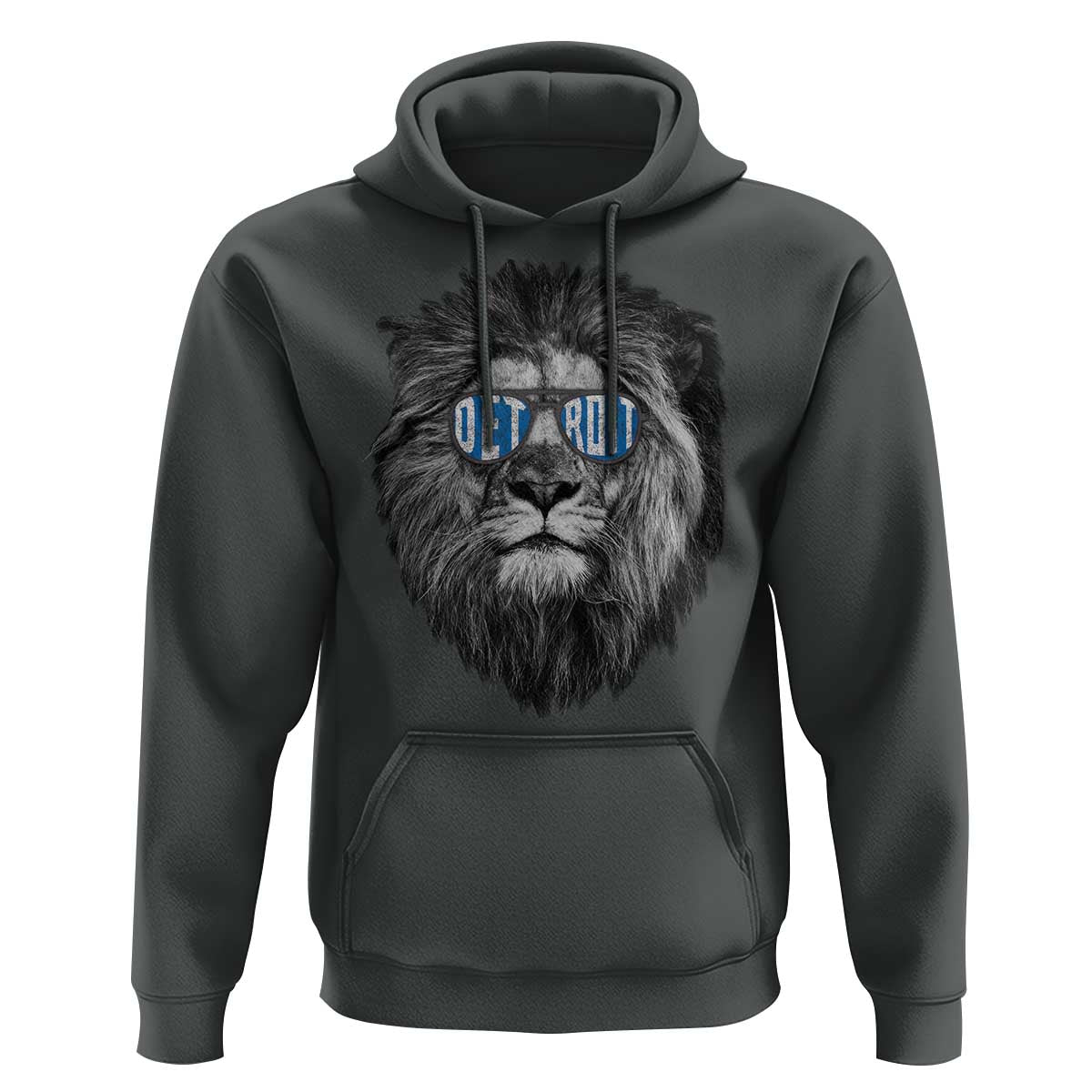 Lion Lovers Hoodie Wearing Glasses Retro Vintage Style Detroit Fan